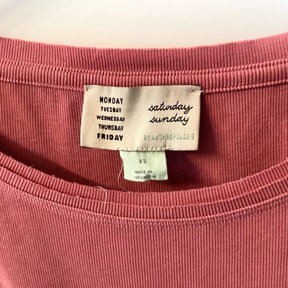 Anthropologie Short Sleeve Ribbed Drawstring Waist Dress by Saturday Sunday - XS - Picture 7 of 8